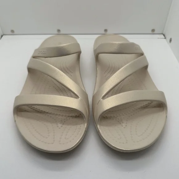 Crocs Kadee II Shimmer Slide Sandals Women’s Size 8 - Picture 2 of 6